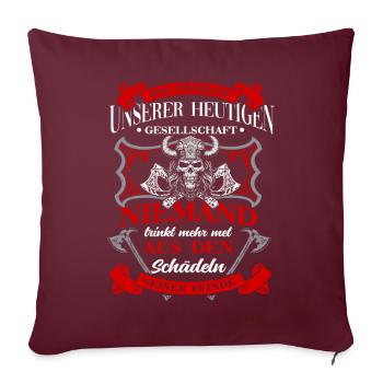 T-shirt Viking Valhalla Valhalla Dieu Odin - Housse de coussin décorative 45 x 45 cm - bordeaux - Devant