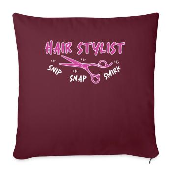 Coiffeur Coiffeur Coiffeur Coiffeur - Housse de coussin décorative 45 x 45 cm - bordeaux - Devant