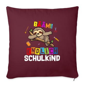 Bääm enfin l’inscription à l’école de paresseux - Housse de coussin décorative 45 x 45 cm - bordeaux - Devant