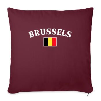 Bruxelles Belgique Belgique Drapeau belge - Housse de coussin décorative 45 x 45 cm - bordeaux - Devant