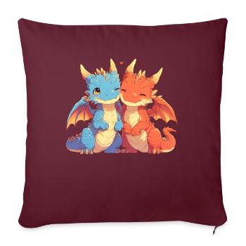 Bébé Dragon Dragon Enfants - Housse de coussin décorative 45 x 45 cm - bordeaux - Devant