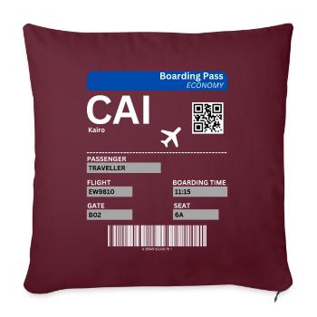 Le Caire Égypte Billet d’avion Le Caire Idée de vacances - Housse de coussin décorative 45 x 45 cm - bordeaux - Devant