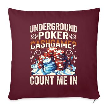 Tenue pour femme pour les jeux de cartes, les jeux d’argent, - Housse de coussin décorative 45 x 45 cm - bordeaux - Devant