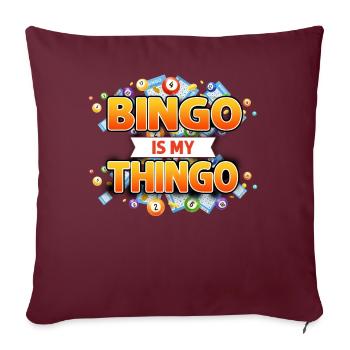 Joueur de bingo jeu de mots Bingo Bingo est mon - Housse de coussin décorative 45 x 45 cm - bordeaux - Devant