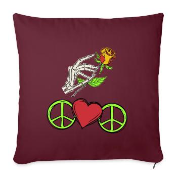 Peace Friedenssymbol Frieden - Sofakissenbezug 45 x 45 cm - Burgunderrot - Vorne