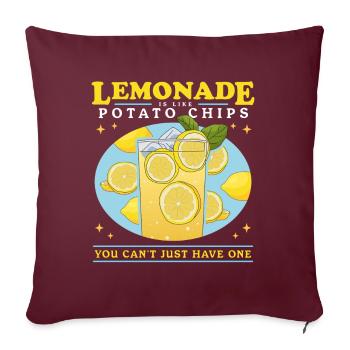Limonade effervescente citron limonade cadeau - Housse de coussin décorative 45 x 45 cm - bordeaux - Devant