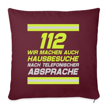 Tshirt pompier pompier pompier 112 - Housse de coussin décorative 45 x 45 cm - bordeaux - Devant