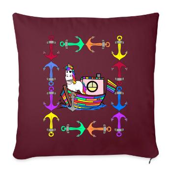 Licornes arc-en-ciel Drapeau arc-en-ciel LGBT - Housse de coussin décorative 45 x 45 cm - bordeaux - Devant