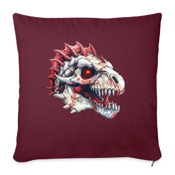 Crâne de dragon Halloween Dragon Enfants - Housse de coussin décorative 45 x 45 cm - bordeaux - Devant