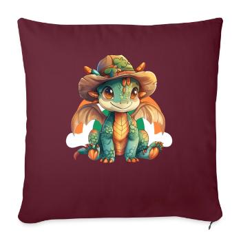 Drache St. Patricks Day Irischer Regenbogen - Sofakissenbezug 45 x 45 cm - Burgunderrot - Vorne