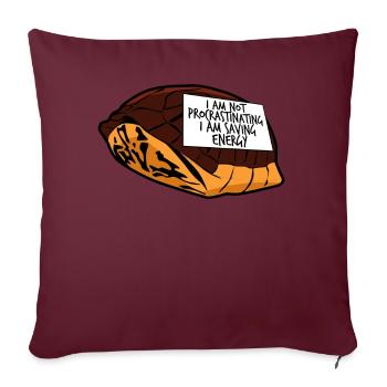 Tortue procrastinante Procrastinateurs - Housse de coussin décorative 45 x 45 cm - bordeaux - Devant