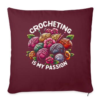 Crochet Crochet Crochet Fil Tricot Citations - Housse de coussin décorative 45 x 45 cm - bordeaux - Devant
