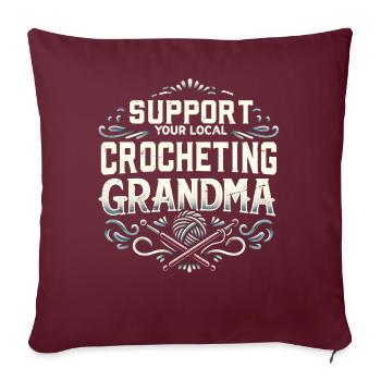Crochet Crochet Crochet Fil Tricot Vêtements - Housse de coussin décorative 45 x 45 cm - bordeaux - Devant