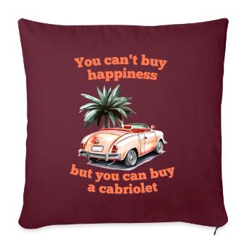 Cabriolet Spruch Du kannst kein Glück kaufen aber - Sofakissenbezug 45 x 45 cm - Burgunderrot - Vorne