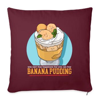 Pudding à la banane Pudding à la banane cadeau - Housse de coussin décorative 45 x 45 cm - bordeaux - Devant