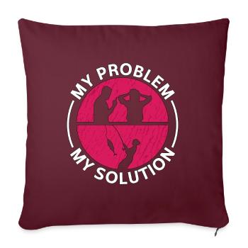Pêcheur d’achigan Mon problème Mon pictogramme Maman Papa - Housse de coussin décorative 45 x 45 cm - bordeaux - Devant