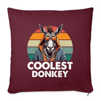 Coolest Donkey - Sofakissenbezug 45 x 45 cm - Burgunderrot - Vorne