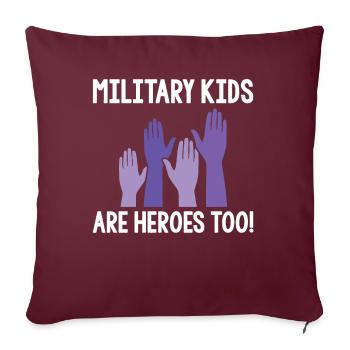 Heldenhemd für MiSupport Military Kids Hero Tee - Sofakissenbezug 45 x 45 cm - Burgunderrot - Vorne