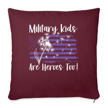 Heldenhemd für MiSupport Military Kids Hero Tee - Sofakissenbezug 45 x 45 cm - Burgunderrot - Vorne