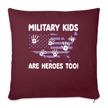 Heldenhemd für MiSupport Military Kids Hero Tee - Sofakissenbezug 45 x 45 cm - Burgunderrot - Vorne