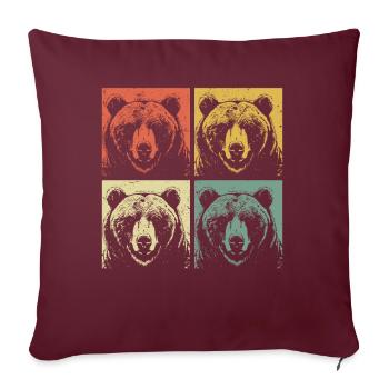 Grizzli Ours brun - Housse de coussin décorative 45 x 45 cm - bordeaux - Devant