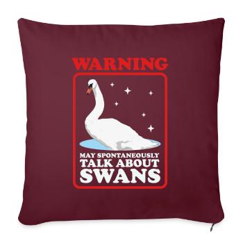 Cygne Cygne amant cygnes cadeau - Housse de coussin décorative 45 x 45 cm - bordeaux - Devant