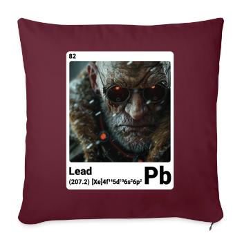 AI am Lead (at) Mode periodictable nerdig style - Sofakissenbezug 45 x 45 cm - Burgunderrot - Vorne
