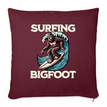 Surf Bigfoot - Housse de coussin décorative 45 x 45 cm - bordeaux - Devant