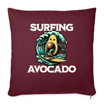 Surfing Avocado - Sofakissenbezug 45 x 45 cm - Burgunderrot - Vorne