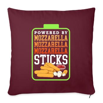 Bâtonnets de mozzarella Cheese Lover cadeau - Housse de coussin décorative 45 x 45 cm - bordeaux - Devant