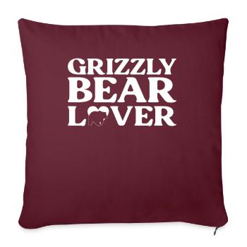 Grizzli Ours brun - Housse de coussin décorative 45 x 45 cm - bordeaux - Devant