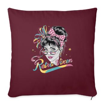 Stylische Retro 1980 Regenbogen-Retro Vixen für - Sofakissenbezug 45 x 45 cm - Burgunderrot - Vorne