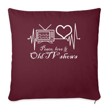 Années 80 Rétro TV Télévision Années 90 - Housse de coussin décorative 45 x 45 cm - bordeaux - Devant
