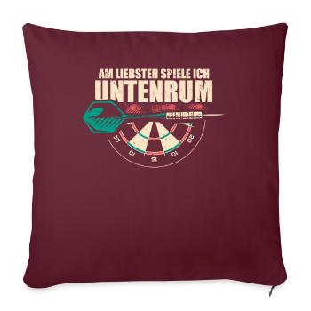 Chemise d’humour Dartplayer - Bas - Housse de coussin décorative 45 x 45 cm - bordeaux - Devant