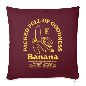 Bananen-Nährwert - Sofakissenbezug 45 x 45 cm - Burgunderrot - Vorne