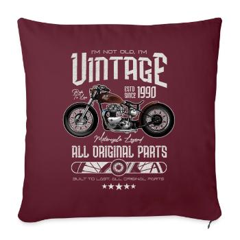 Moto Vintage Moto Moto Anniversaire 1990 - Housse de coussin décorative 45 x 45 cm - bordeaux - Devant