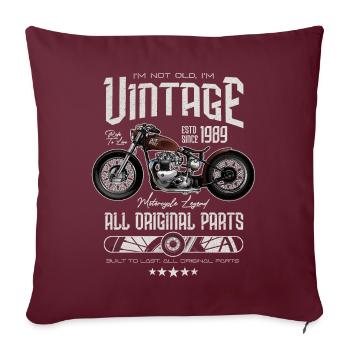 Moto Vintage Moto Moto Anniversaire 1989 - Housse de coussin décorative 45 x 45 cm - bordeaux - Devant