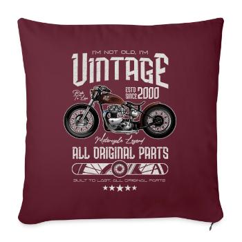 Moto Vintage Moto Moto Anniversaire 2000 - Housse de coussin décorative 45 x 45 cm - bordeaux - Devant