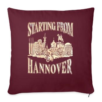 Départ HANNOVER Cyclocross Vélo de route Gravel Bike - Housse de coussin décorative 45 x 45 cm - bordeaux - Devant