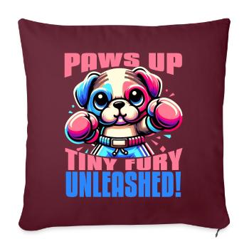 PFOTEN HOCH TINY FURY ENTFESSELT SÜSSES KAWAII-HUNDEBOXEN - Sofakissenbezug 45 x 45 cm - Burgunderrot - Vorne