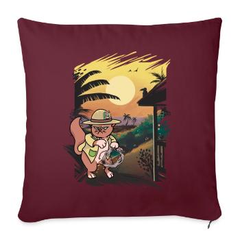 Katze Katzen Wilder Westen Ranger Ranch Bauer - Sofakissenbezug 45 x 45 cm - Burgunderrot - Vorne