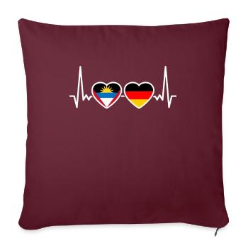 Antigua-et-Barbuda Allemagne Heartbeat Flag - Housse de coussin décorative 45 x 45 cm - bordeaux - Devant