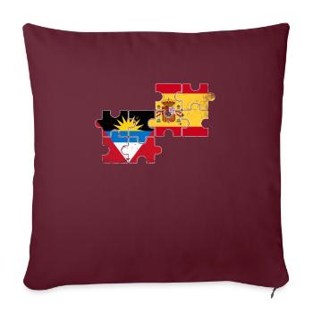 Antigua-et-Barbuda Espagne Drapeau Vintage - Housse de coussin décorative 45 x 45 cm - bordeaux - Devant