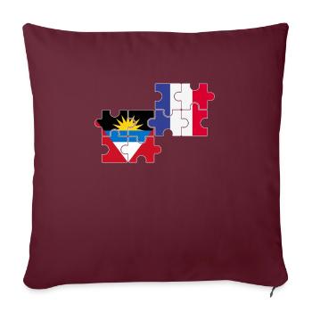 Antigua-et-Barbuda France Drapeau Antigua - Housse de coussin décorative 45 x 45 cm - bordeaux - Devant