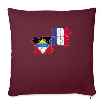 Antigua-et-Barbuda France Drapeau Vintage - Housse de coussin décorative 45 x 45 cm - bordeaux - Devant