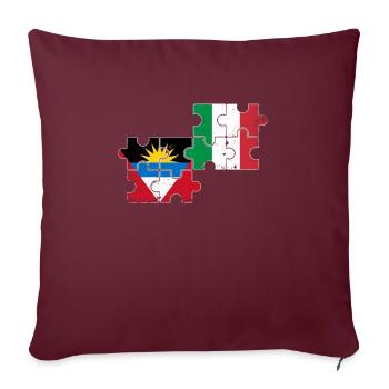 Antigua-et-Barbuda Italie Vintage Drapeau - Housse de coussin décorative 45 x 45 cm - bordeaux - Devant