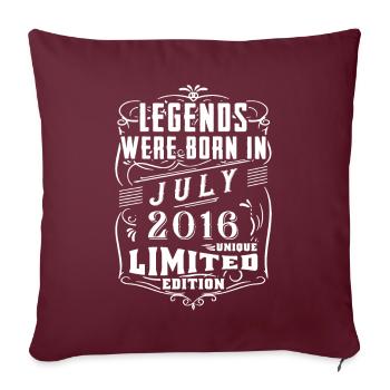 Birthday July 2016 Year Limited Edition - Sofa pillowcase 17,3'' x 17,3'' (45 x 45 cm) - burgundy - Front