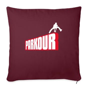 Cadeau Parkour Parkur Parcur Sport - Housse de coussin décorative 45 x 45 cm - bordeaux - Devant