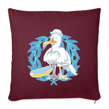 Möwe Möwen Seefahrer Seemänner Lorbeer Matrose - Sofakissenbezug 45 x 45 cm - Burgunderrot - Vorne