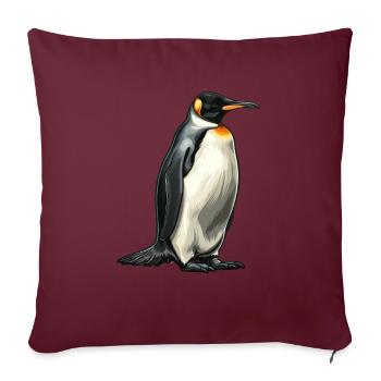 Pingouin Kawaii Pingouin mignon - Housse de coussin décorative 45 x 45 cm - bordeaux - Devant